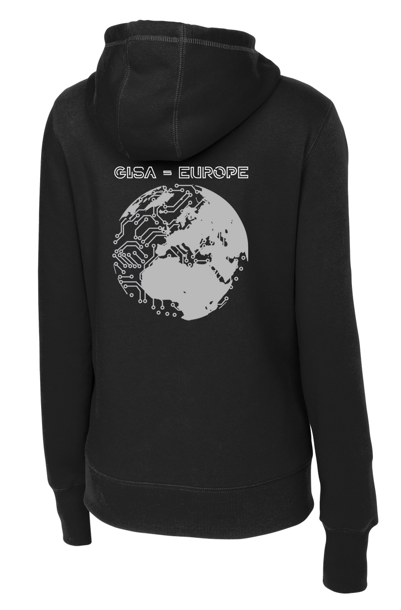 GISA - EUROPE Ladies Poly/Cotton Blend Hoodie with Two Sleeve Print - Solid Flag