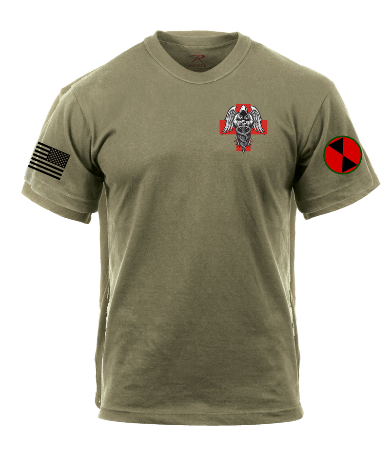 Charlie Med 2D BSB AR 670-1 Coyote Brown T-Shirt with Two Sleeve Print