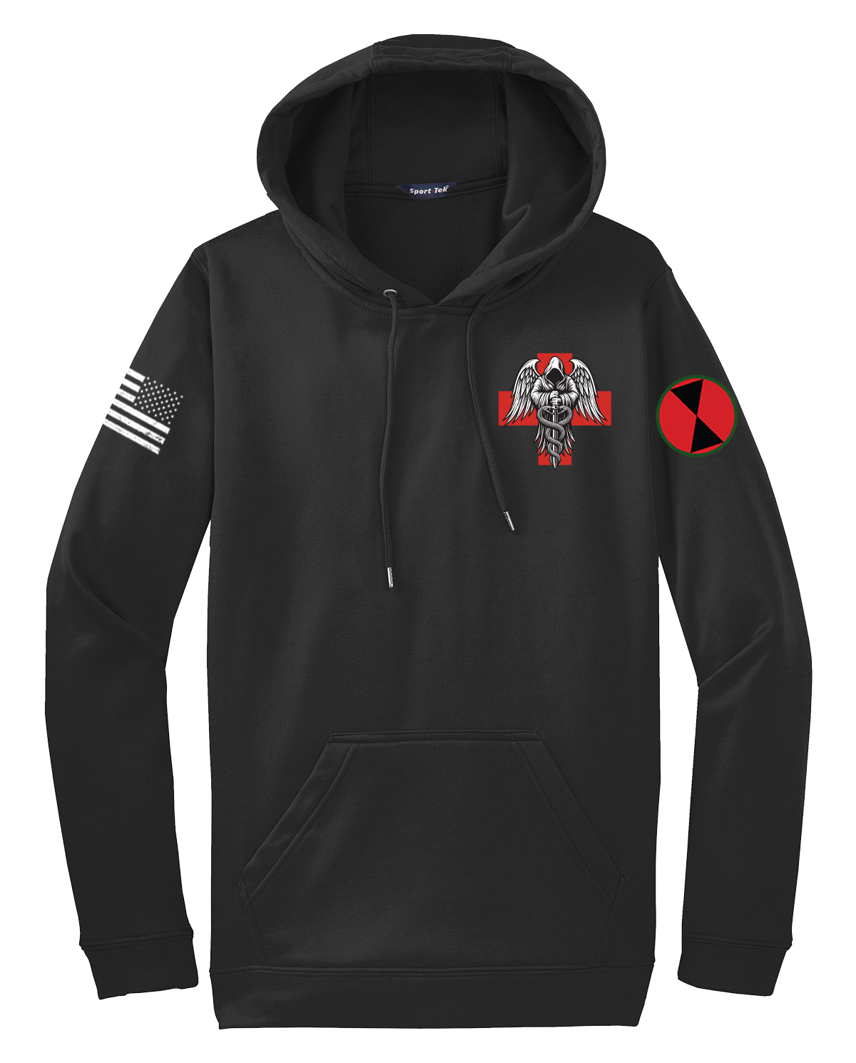 Charlie Med 2D BSB Fleece Hooded Pullover with Two Sleeve Print