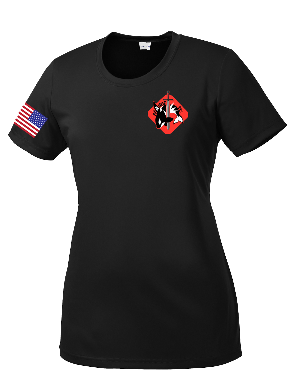 HHB 1-51 ADA Ladies Competitor Tee with RWB Flag on Right Sleeve