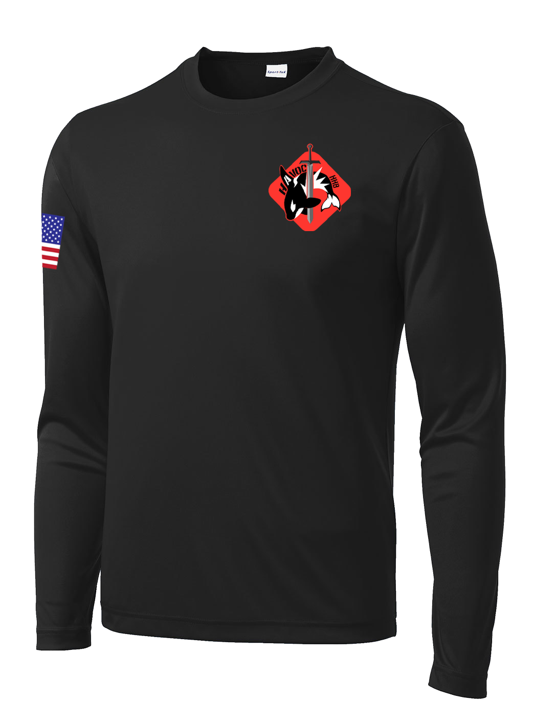 HHB 1-51 ADA Long Sleeve Competitor Tee with RWB Flag on Right Sleeve
