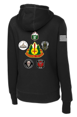 147th Field Hospital Ladies Poly/Cotton Blend Hoodie with Flag with Effects on Right Sleeve