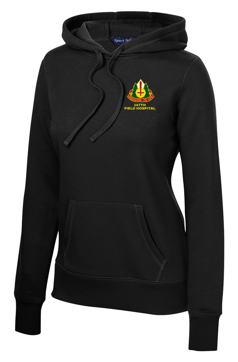 147th Field Hospital Ladies Poly/Cotton Blend Hoodie with Flag with Effects on Right Sleeve