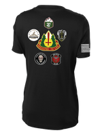 147th Field Hospital Ladies Competitor Tee with Flag with Effects on the Right Sleeve