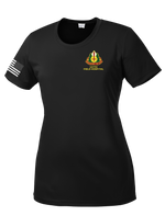 147th Field Hospital Ladies Competitor Tee with Flag with Effects on the Right Sleeve