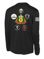 147th Field Hospital Long Sleeve Competitor Tee with Flag with Effects on Right Sleeve