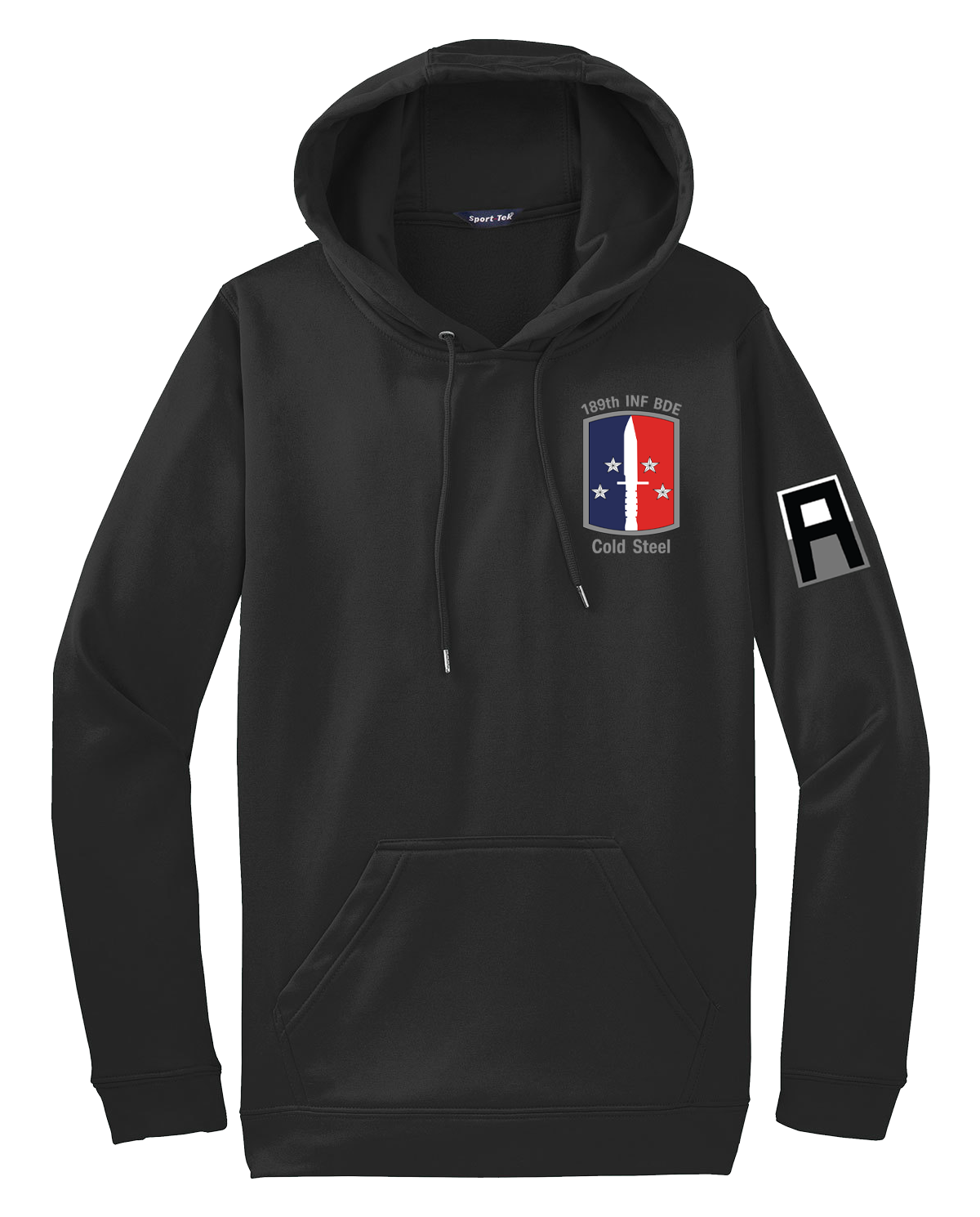 HHC 189th INF BDE Fleece Hooded Pullover with Left Sleeve "A"
