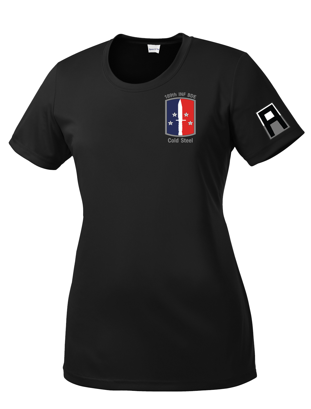 HHC 189th INF BDE Ladies Competitor Tee with Left Sleeve "A"