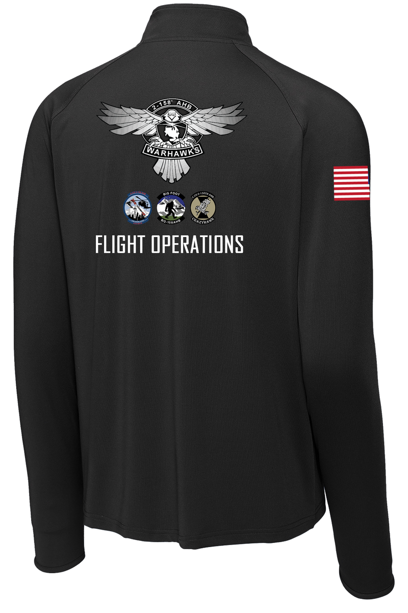 HHC 2-158 AHB 1/2 Zip Raglan Performance Pullover "Flight Operations" 2-Sleeve Print