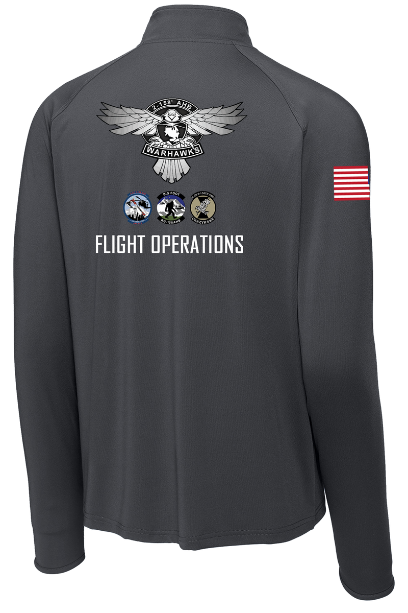 HHC 2-158 AHB 1/2 Zip Raglan Performance Pullover "Flight Operations" 2-Sleeve Print