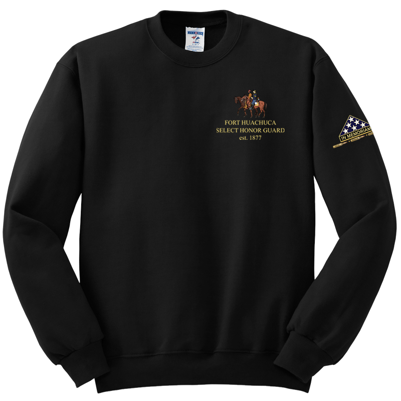 HHC Ft Huachuca - Honor Guard - Blend Crewneck Sweatshirt with Left Sleeve Print