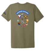 HHC Ft Huachuca - Honor Guard - Unisex Triblend Short Sleeve Tee with Left Sleeve Print