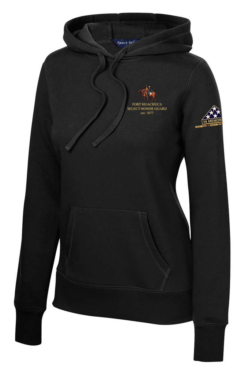 HHC Ft Huachuca - Honor Guard - Ladies Poly/Cotton Blend Hoodie with Left Sleeve Print