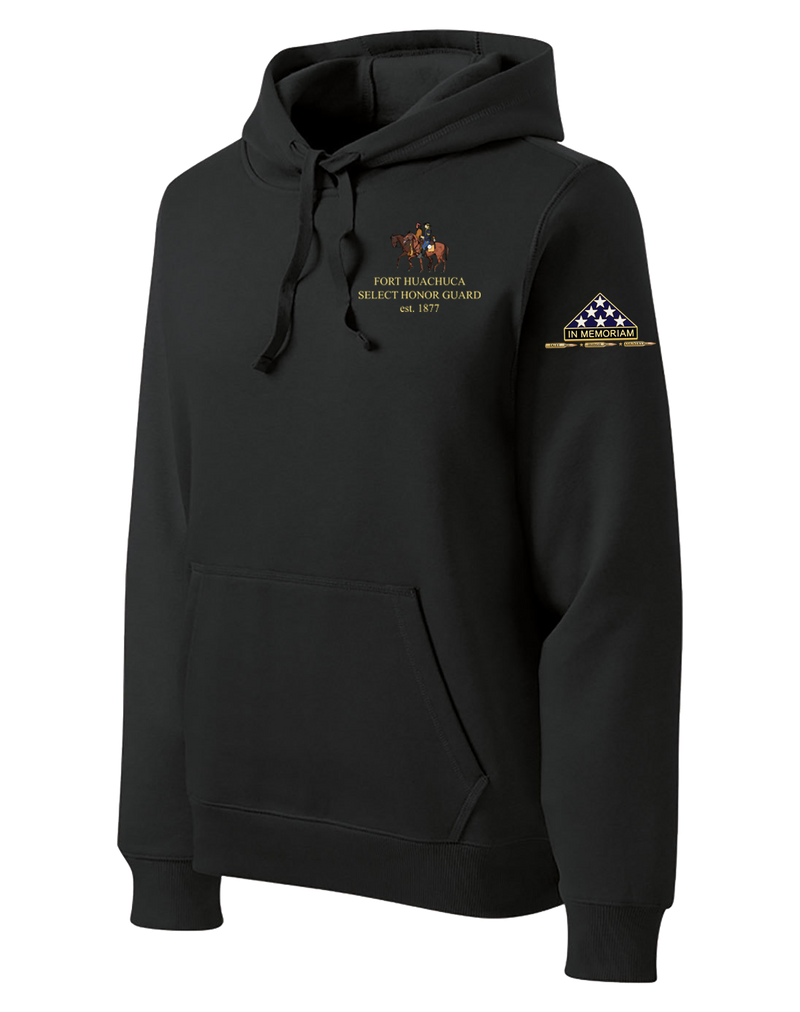 HHC Ft Huachuca - Honor Guard - Poly/Cotton Blend Hoodie with Left Sleeve Print