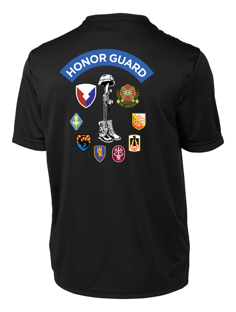 HHC Ft Huachuca - Honor Guard - Competitor Tee with Left Sleeve Print