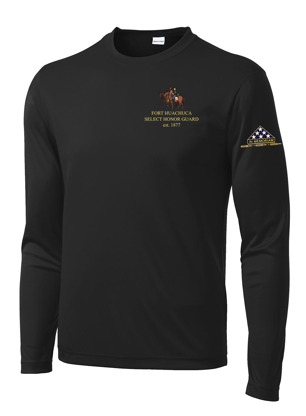 HHC Ft Huachuca - Honor Guard - Long Sleeve Competitor Tee with Left Sleeve Print