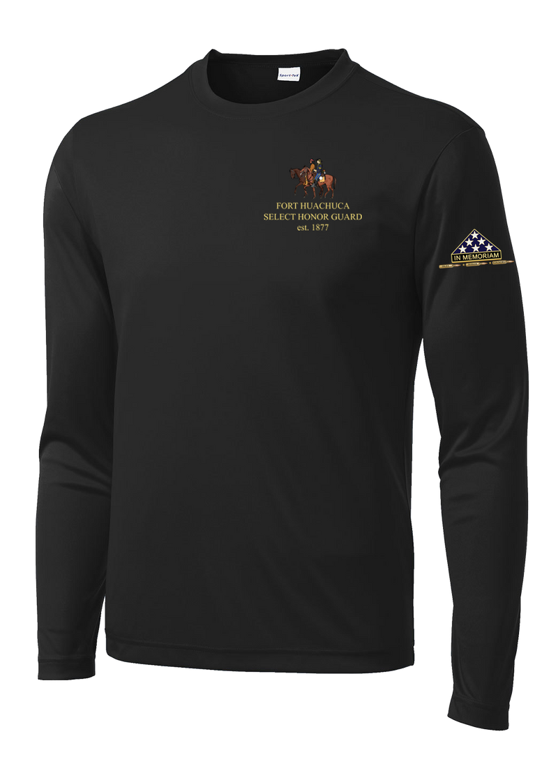 HHC Ft Huachuca - Honor Guard - Long Sleeve Competitor Tee with Left Sleeve Print