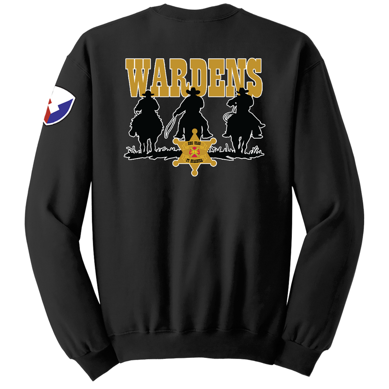 HHC Ft Huachuca - Wardens - Blend Crewneck Sweatshirt with Left Sleeve Print