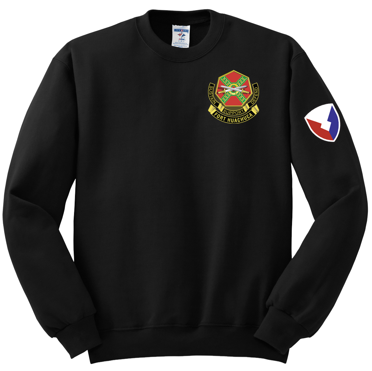 HHC Ft Huachuca - Wardens - Blend Crewneck Sweatshirt with Left Sleeve Print