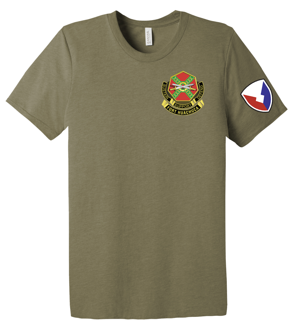 HHC Ft Huachuca - Wardens - Unisex Triblend Short Sleeve Tee with Left Sleeve Print