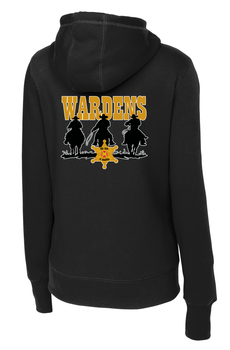 HHC Ft Huachuca - Wardens - Ladies Poly/Cotton Blend Hoodie with Left Sleeve Print