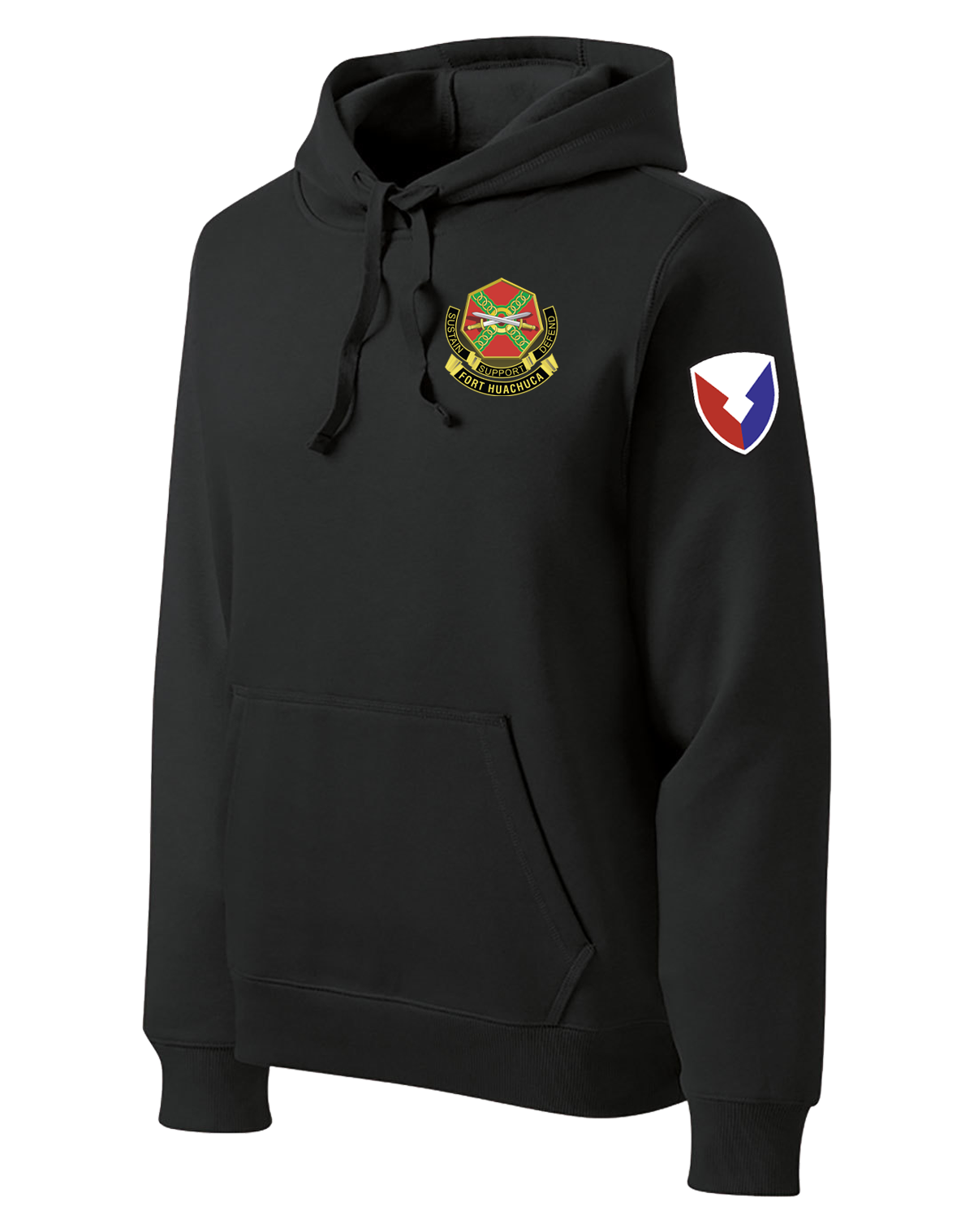 HHC Ft Huachuca - Wardens - Poly/Cotton Blend Hoodie with Left Sleeve Print