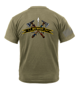 HHC 4-23 Infantry AR 670-1 Coyote Brown T-Shirt with Right Sleeve Flag