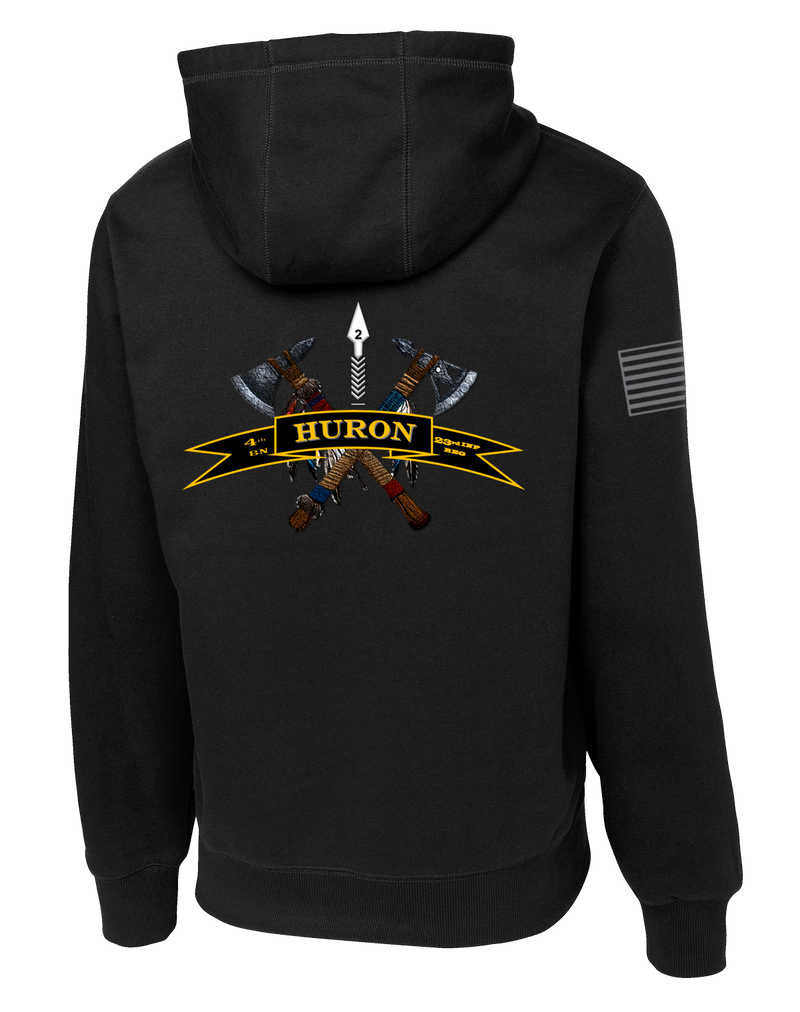 HHC 4-23 Infantry Poly/Cotton Blend Hoodie with Right Sleeve Flag