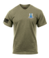 HHD 502d IEW BN AR 670-1 Coyote Brown T-Shirt with Solid Black Flag on Right Sleeve