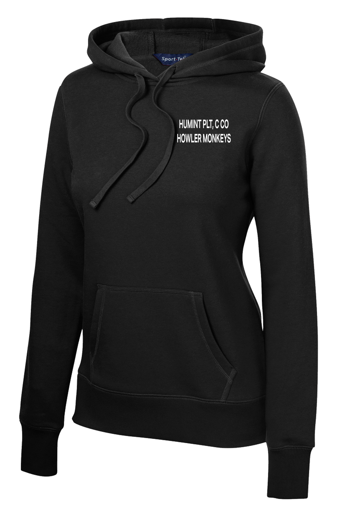 HUMINT PLT C Co 502d IEW BN Ladies Poly/Cotton Blend Hoodie with Flag on Right Sleeve