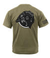 HUMINT PLT C Co 502d IEW BN AR 670-1 Coyote Brown T-Shirt with Solid Black Flag on Right Sleeve