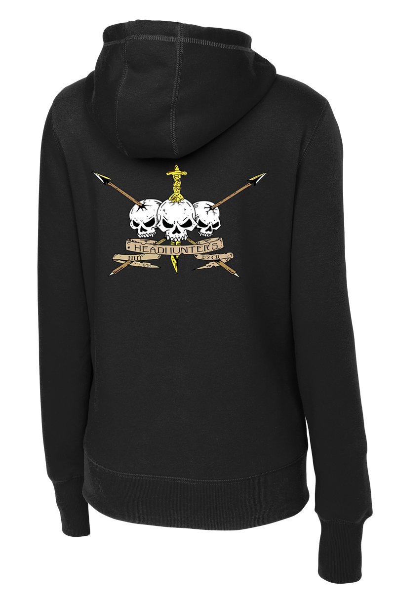 Headhunter Troop 2-2 CR - 3 Skulls - Ladies Poly/Cotton Blend Hoodie