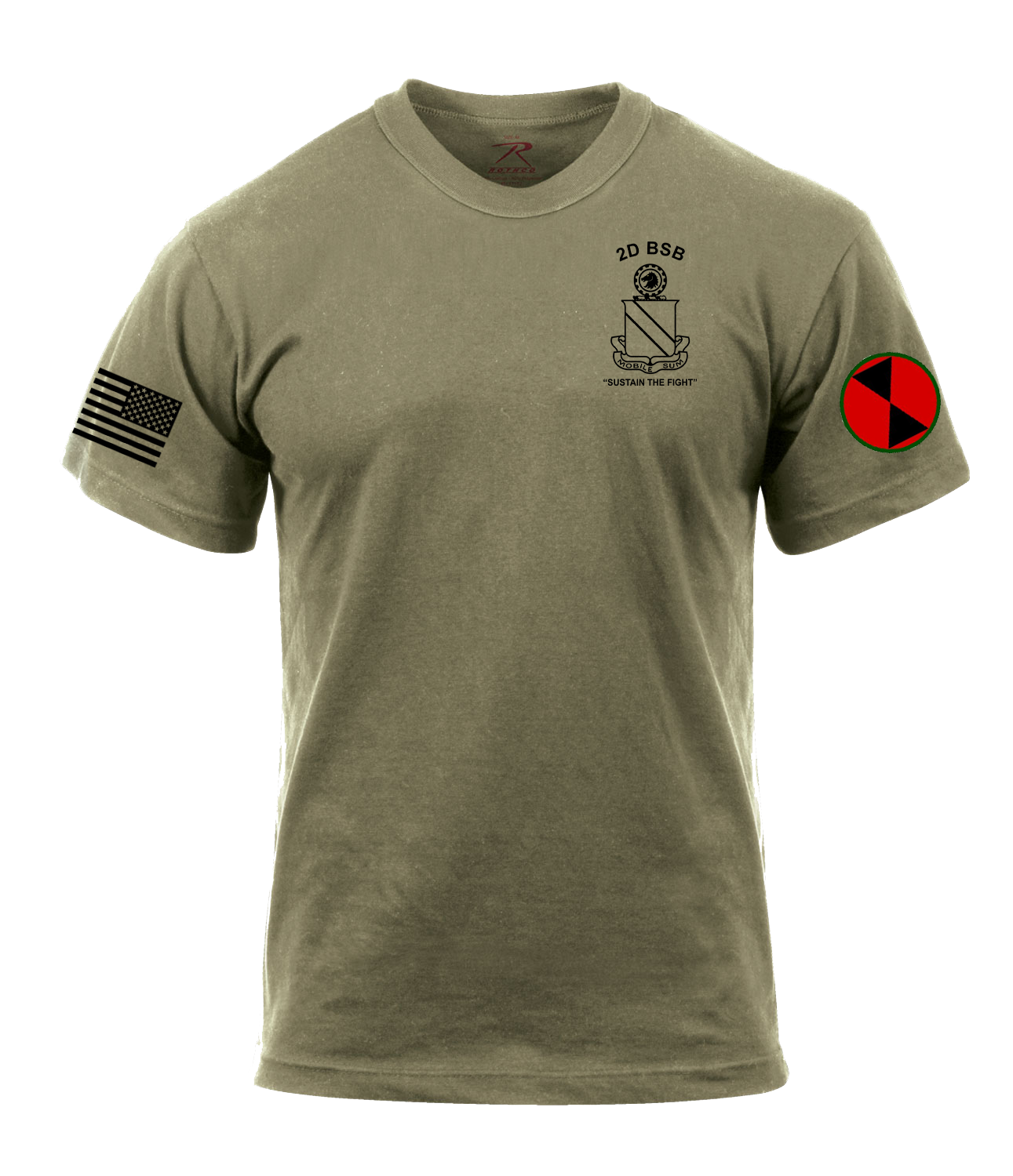 Hellraisers 2D BSB AR 670-1 Coyote Brown T-Shirt with Two Sleeve Print