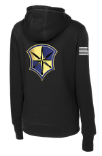 Capabilities Protection Detachment Ladies Poly/Cotton Blend Hoodie with Right Sleeve Flag - Black