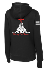 MAMC DEM Ladies Poly/Cotton Blend Hoodie with Right Sleeve Flag