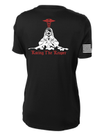 MAMC DEM Ladies Competitor Tee with Right Sleeve Flag