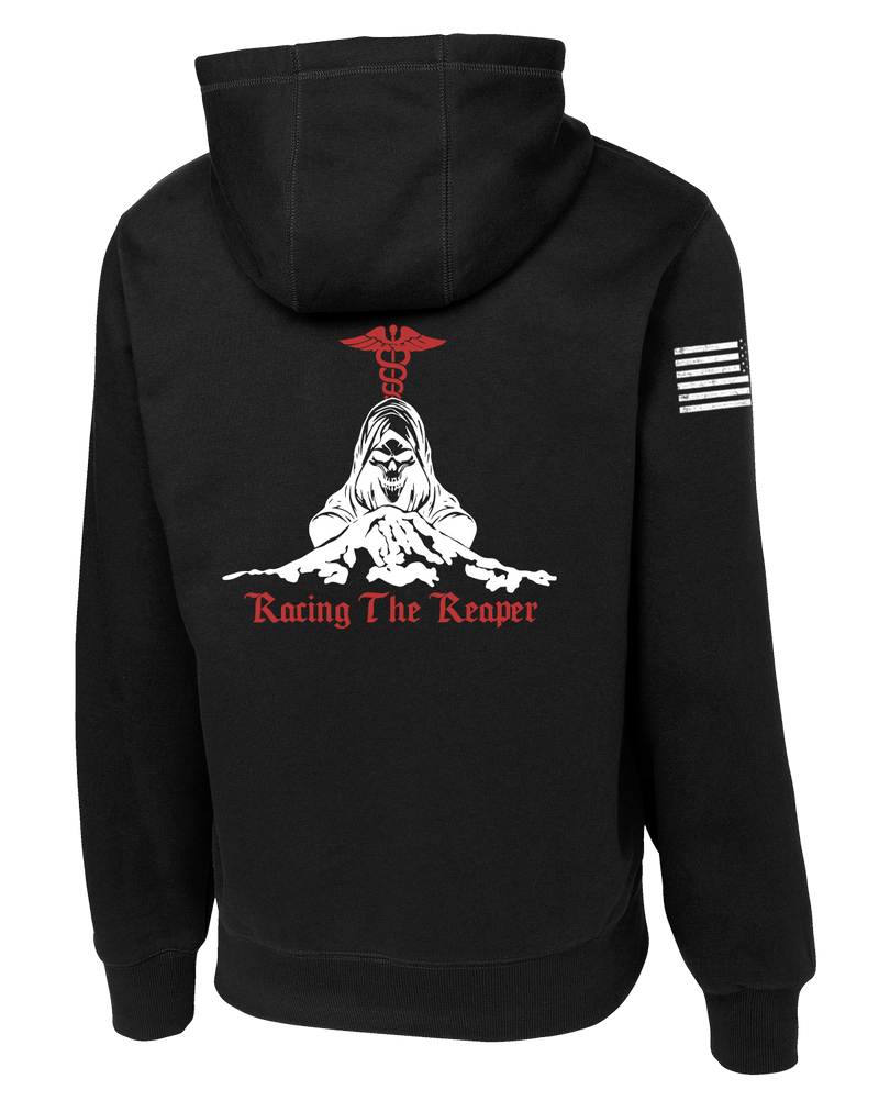 MAMC DEM Poly/Cotton Blend Hoodie with Right Sleeve Flag