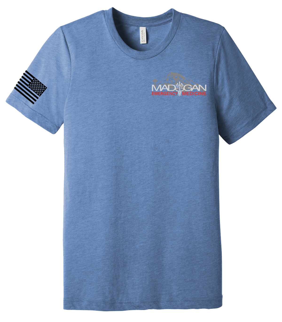 MAMC DEM Unisex Triblend Short Sleeve Tee with Right Sleeve Flag