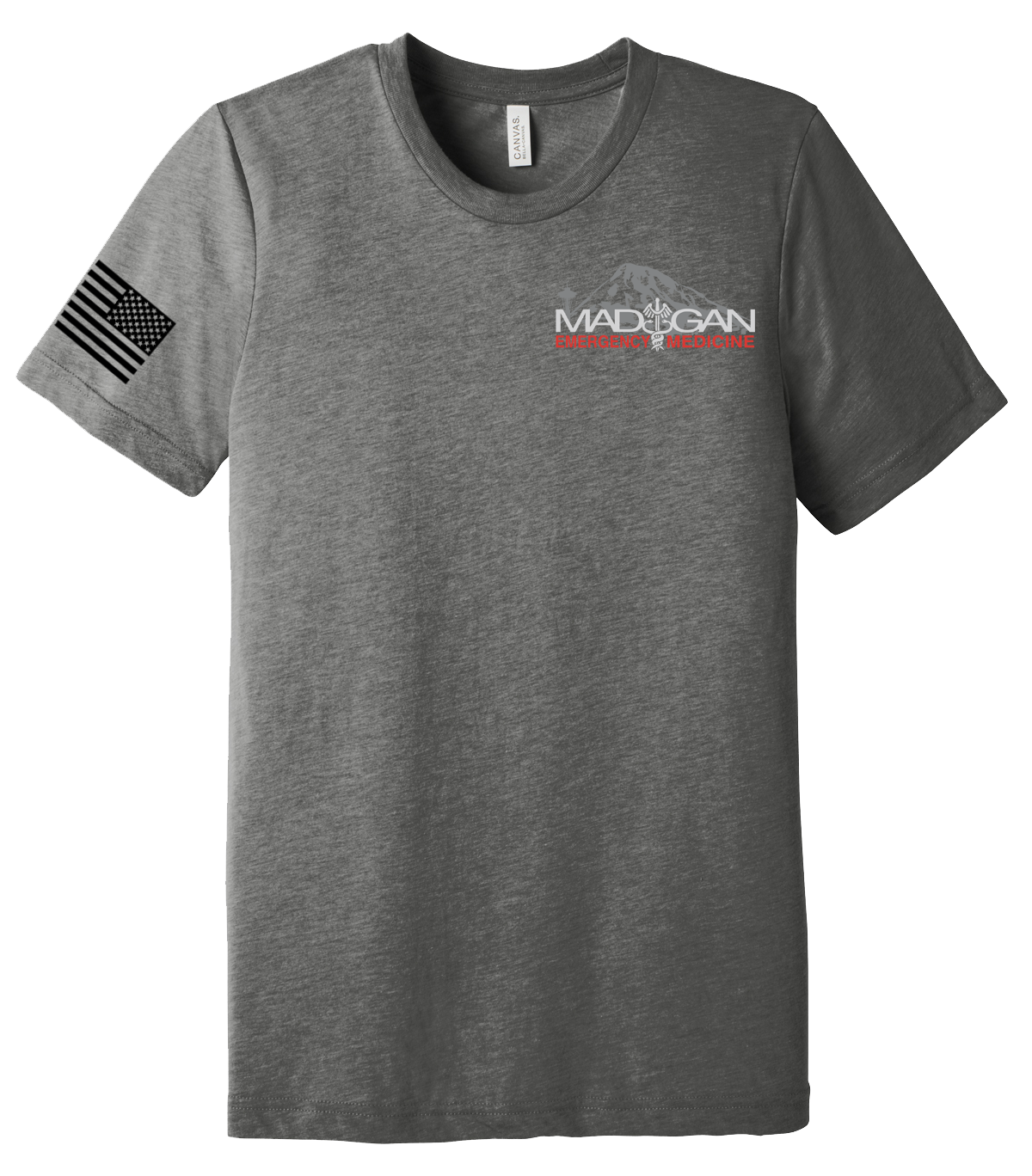 MAMC DEM Unisex Triblend Short Sleeve Tee with Right Sleeve Flag