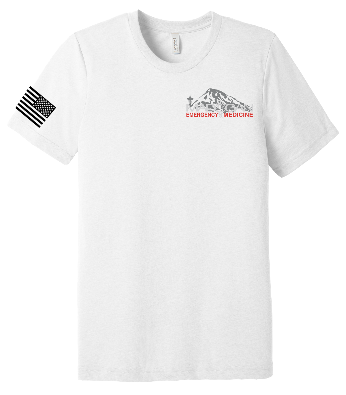 MAMC DEM Unisex Triblend Short Sleeve Tee with Right Sleeve Flag