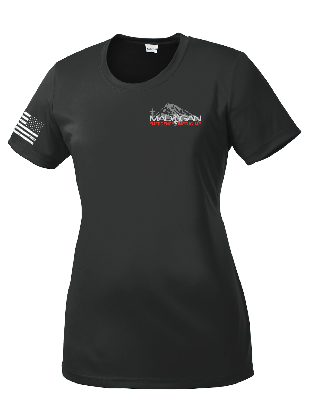 MAMC DEM Ladies Competitor Tee with Right Sleeve Flag