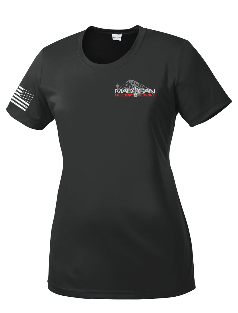 MAMC DEM Ladies Competitor Tee with Right Sleeve Flag