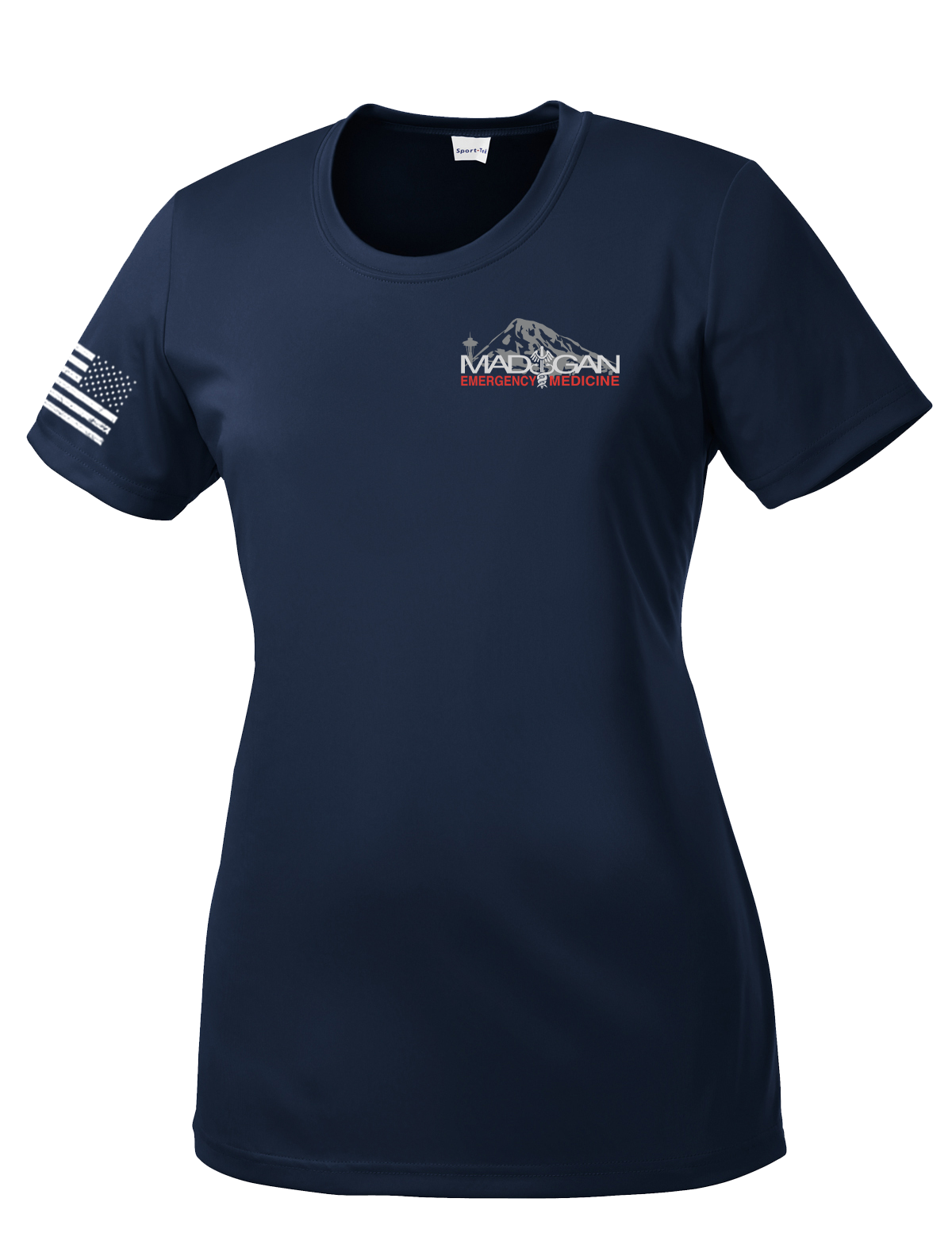 MAMC DEM Ladies Competitor Tee with Right Sleeve Flag