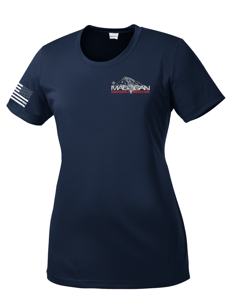 MAMC DEM Ladies Competitor Tee with Right Sleeve Flag