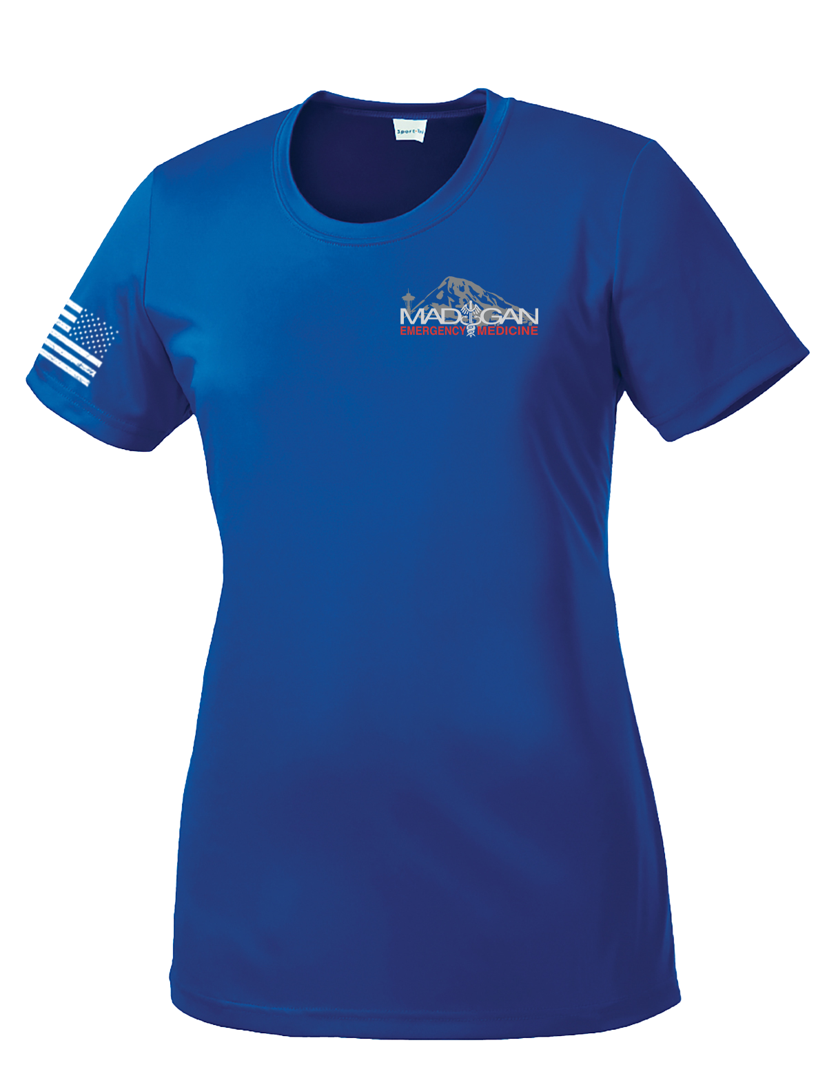MAMC DEM Ladies Competitor Tee with Right Sleeve Flag