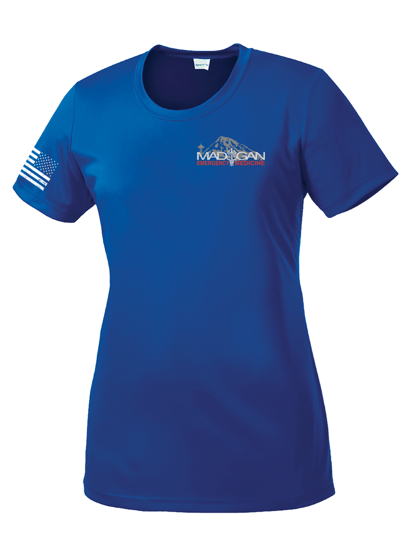 MAMC DEM Ladies Competitor Tee with Right Sleeve Flag