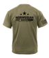 Norwegian Foot March AR 670-1 Coyote Brown T-Shirt with Solid Black Right Sleeve Flag