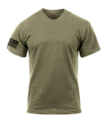 Norwegian Foot March AR 670-1 Coyote Brown T-Shirt with Solid Black Right Sleeve Flag