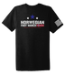 Norwegian Foot March Unisex Triblend Short Sleeve Tee with Solid White Sleeve Flag
