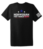 Norwegian Foot March Unisex Triblend Short Sleeve Tee with Solid White Sleeve Flag